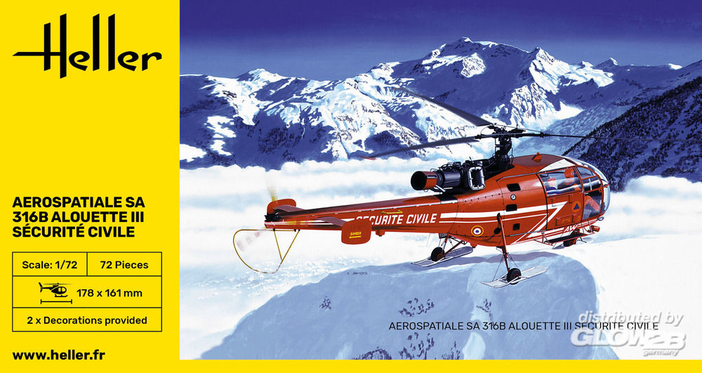 Heller 80289 - 316B Alouette III Securite Civile